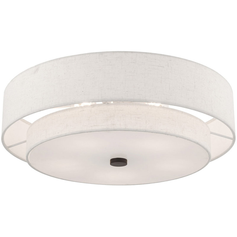 Carlishia Glass Flush Mount, English Bronze