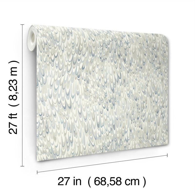 Aslan Marble Wallpaper Double Roll by Ronald Redding, Blue