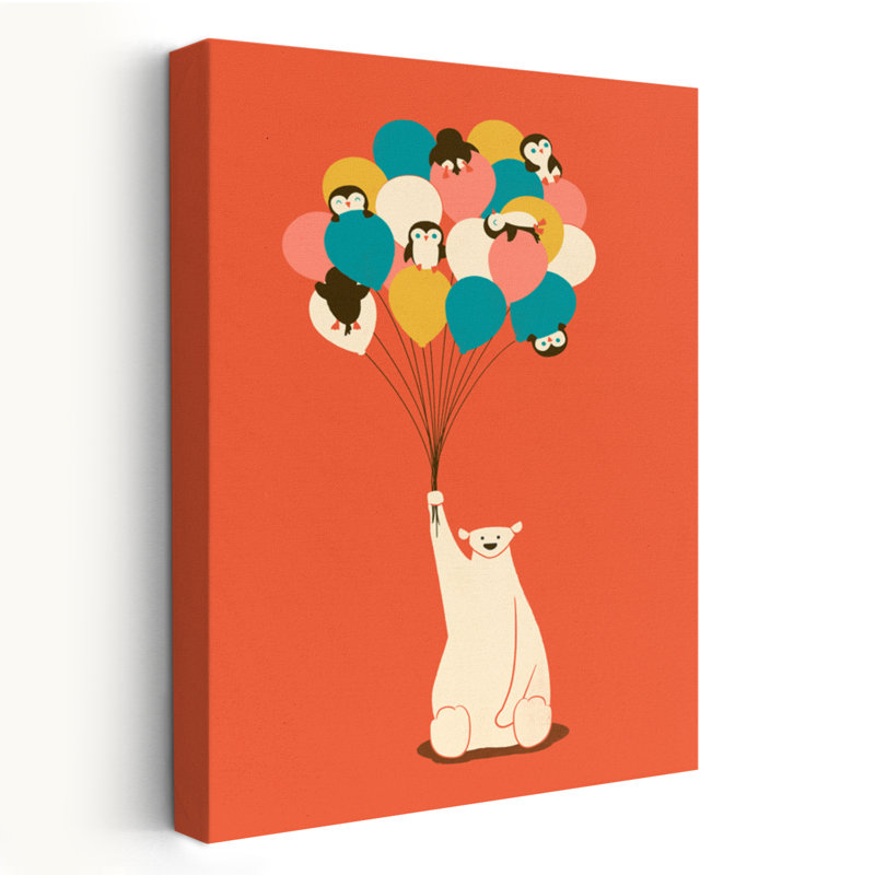 Bouquet de pingouins - enfants animaux urbains, pop, surréalisme, ours, humour, pingouins, art, H 48 po x l 32 po
