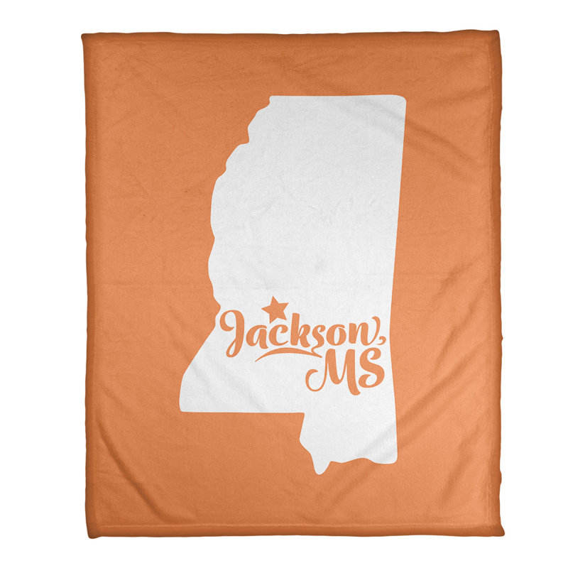 Jeté mississippi polaire jackson, Orange, l 52,5 po x L 62,5 po
