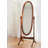 American-Style Retro Oval Solid Wood Frame With Stand Full-Length Mirror