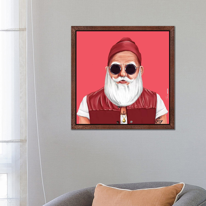 Santa by Amit Shimoni - Floater Frame Print on Canvas, 66.04 cm H x 66.04 cm W, Brown Framed