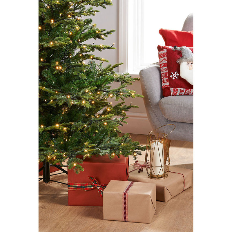 Lighted Artificial Pine Christmas Tree, 6ft H x 3.83ft W x 3.83ft D