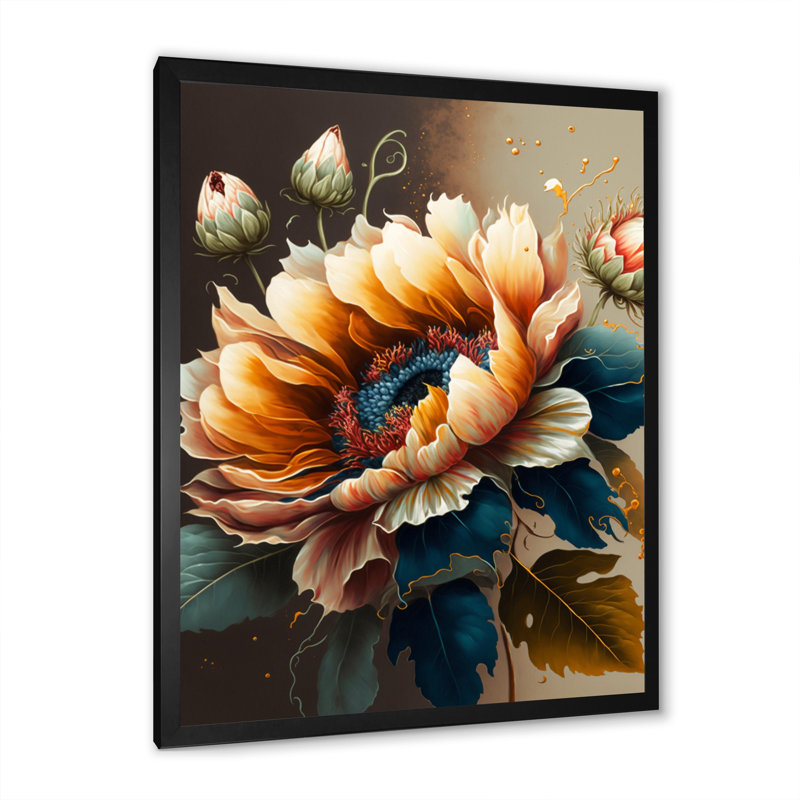 «Vibrant Sunflower I», reproduction sur toile, Impression noire sur toile encadrée, H 20 po x l 12 po x P 1 po