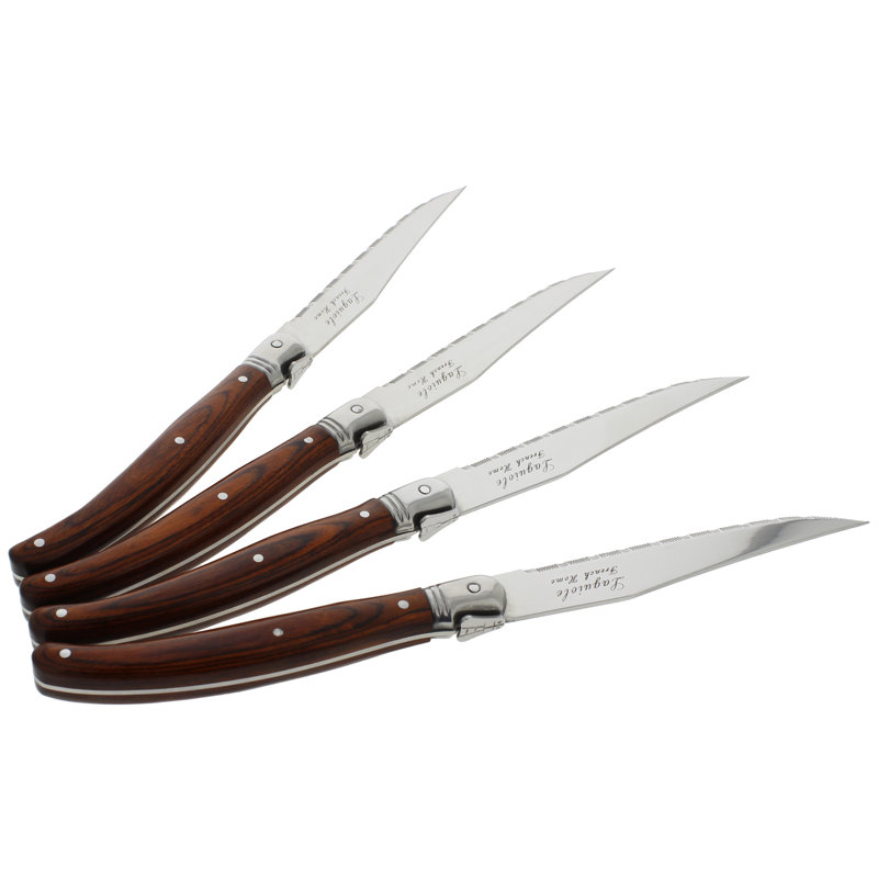 French Home Laguiole Steak Knives, 4-Piece Set, Pakkawood