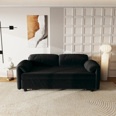 Dual Function，54 - Inch，black Velvet Bed，relaxing Couch Mode，easy Change To Queen Bed，armrest Storage，color Options，solid Wood And Based Panel Frame，sponge Cushions 54 Inch