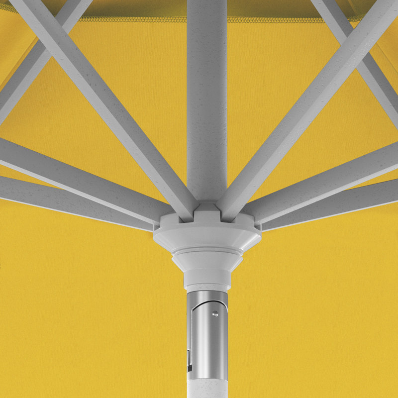Parasol de patio blanc mat 11 pi., Jaune