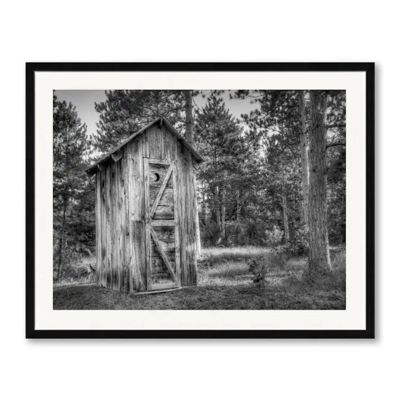 The Outhouse Print by Scott Norris, Black Single Picture Framed Paper, White, 18" H x 22" W