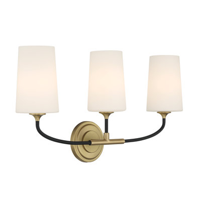 Amar 3 Light Black Forged + Modern Gold Bathroom Vanity