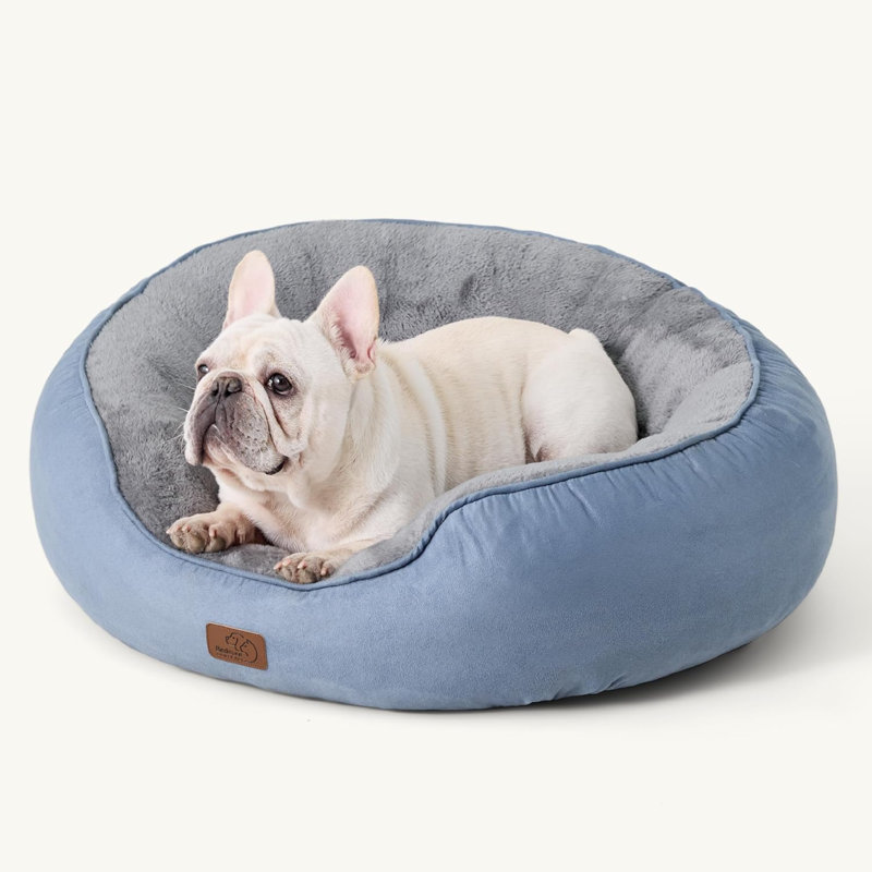 Lit pour animal de compagnie avec traversin, Bleu givré