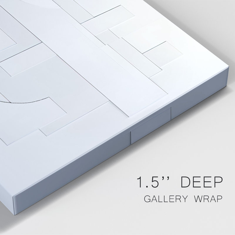 White Geometric I Framed On Canvas Print