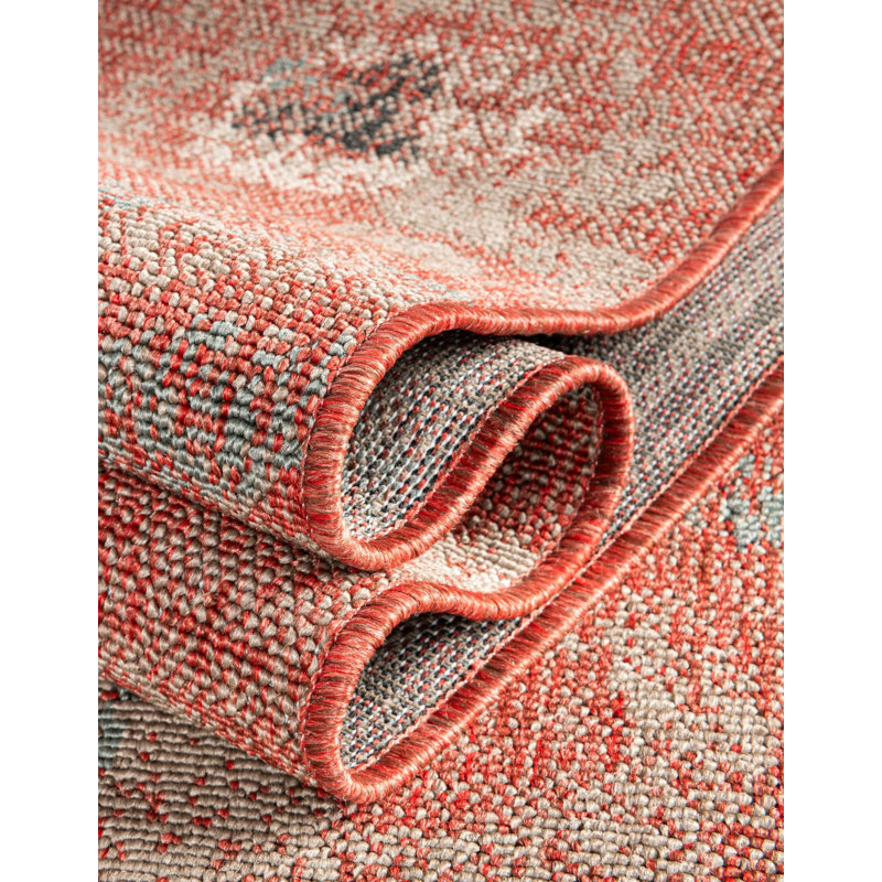 Indoor/Outdoor Botanical Area Rug, Round 7'10"