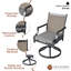 Chaise de patio pivotante en aluminium