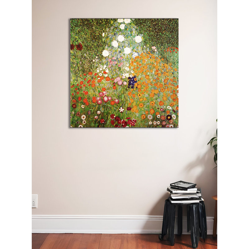 " Flowery Garden " by Gustav Klimt, 36" H x 36" W x 1.5" D