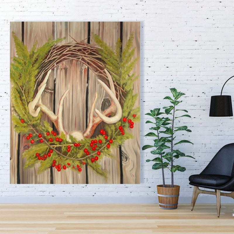 Décoration de Noël avec couronne de Noël et panache