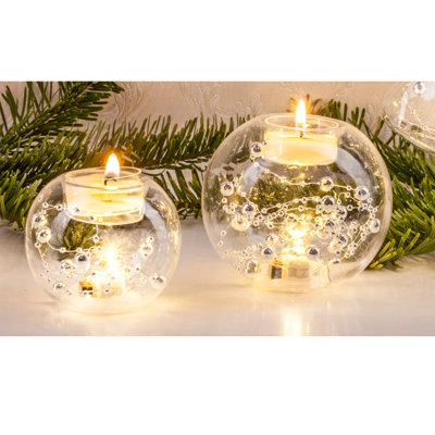 2 Piece Glass Candelabra Set