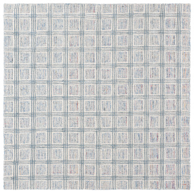 Ebony Hand Tufted Wool Pile Plaid Rug