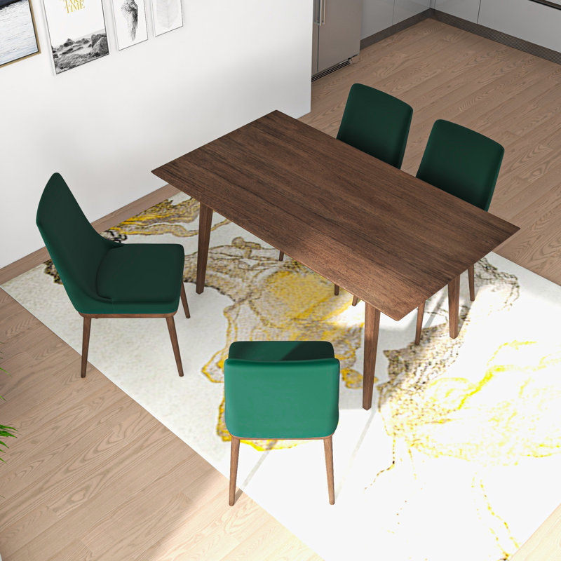 Ensemble de salle à manger en bois massif d'eucalyptus pour 4 personnes Kikumi