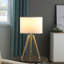 Lampe de table à trépied moderne réglable en laiton / or brillant de 35,5 po à 25,75 po de hauteur pour salon, table de chevet, lampe de chevet pour chambre à coucher, lampe à DEL