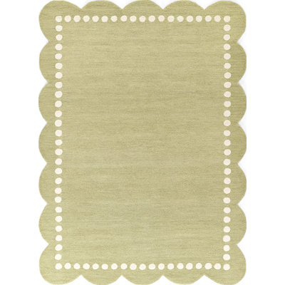 Tapis vert en laine touffeté à la main Lola 2 pi x 3 pi