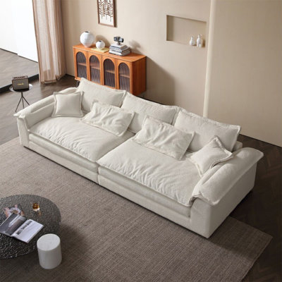 Canapé modulaire en velours blanc