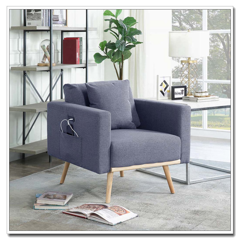 Fauteuil avec port de charge USB et poches latérales