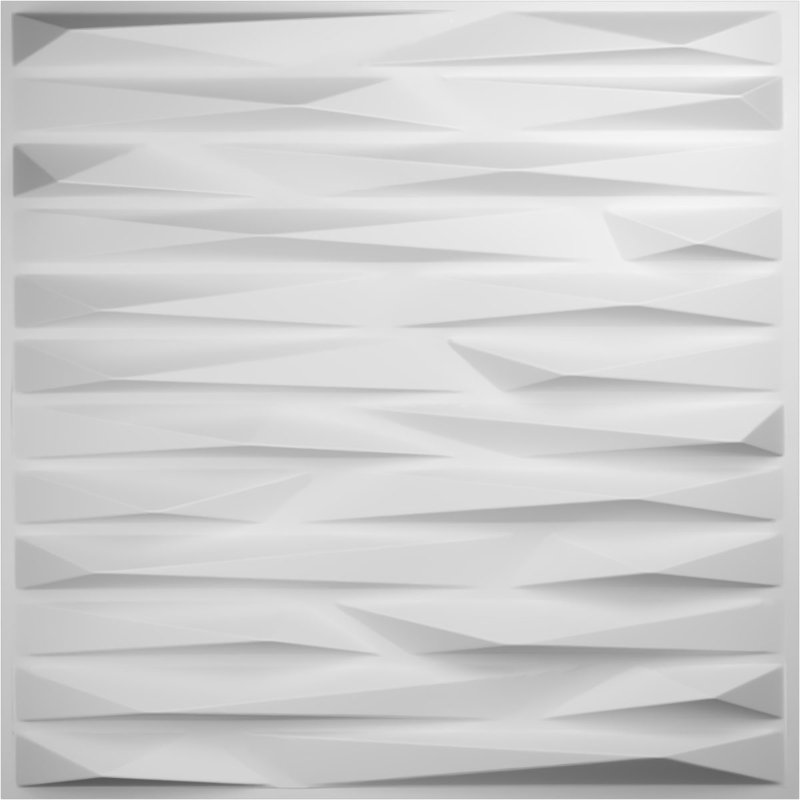 White Textured 3D PVC Decorative Wall Panels, 19.63" x 19.63" (12-Pack)
