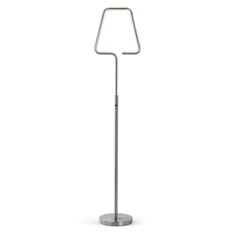 Lampe DEL sur pied 63 po Jakaylon, Nickel brossé