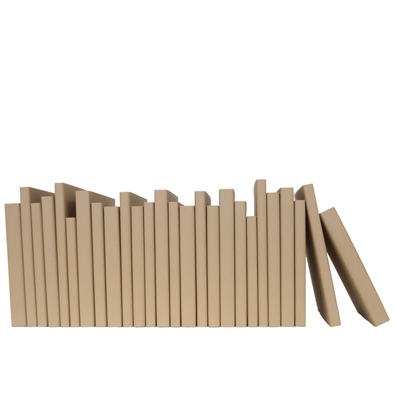 Decorative Books - Sandstone Oversized Paper Wrapped Books - Tan Books By The Foot, Sandstone