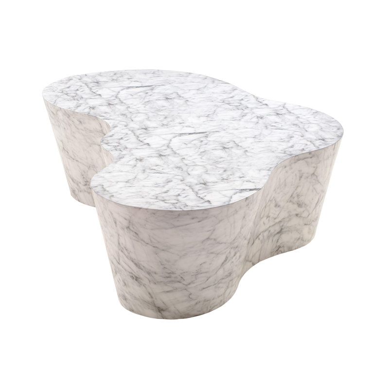 Solay Slab Coffee Table, White Marble