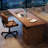 Nut-brown Rectangular Solid Wood with 3 drawers Executive Desk, Office desk-118614570