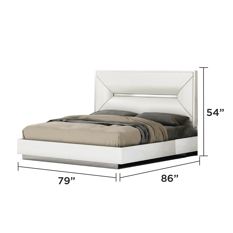 Lit ultrabrillant Medea, Très grand, Blanc