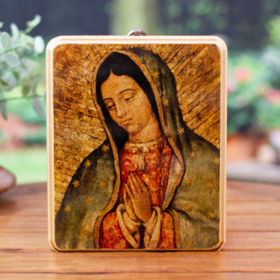  Handmade Miraculous Guadalupe Decoupage Wood Plaque