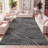 Hallie High-Low Minimalist Curve Geometric Black/White Rug-1975701722