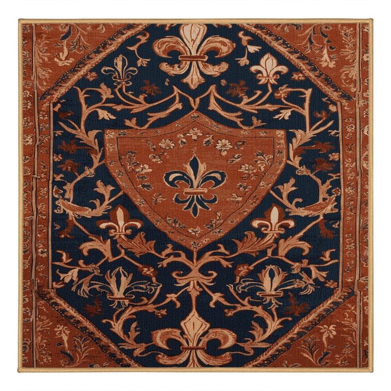 Tapis brun français lavable à la machine, Carré 4 pi