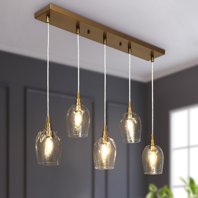 Luminaire suspendu pour îlot de cuisine à 5 lumières Adelgunde