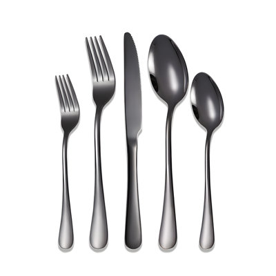 Premium Stainless Steel Cutlery Set For Steak, Dessert, And Fine Dining - Golden Finish