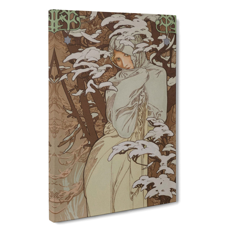 Winter by Alphonse Mucha - Wrapped Canvas, 60cm H x 40cm W x 3cm D