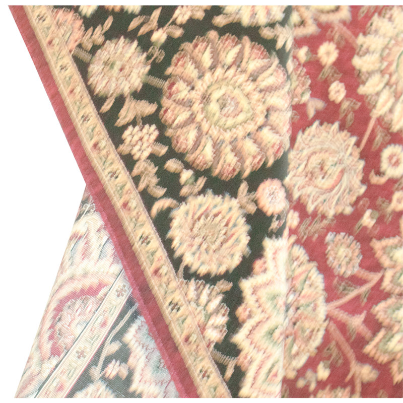 High-Quality Hand-Knotted Wine And Black Area Rug