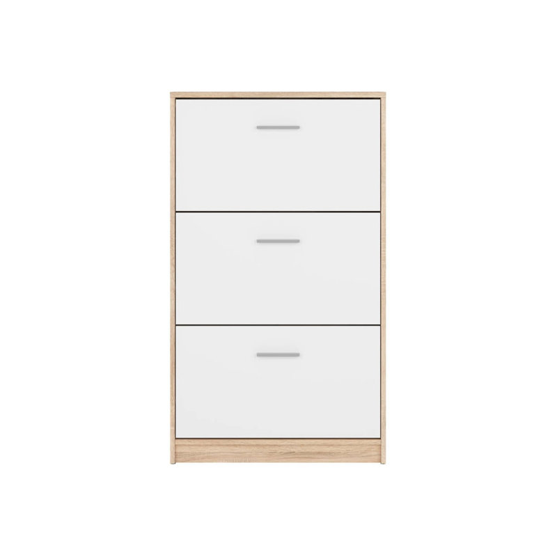 3 - Door Rectangle Accent Cabinet, Oak Sonoma/White