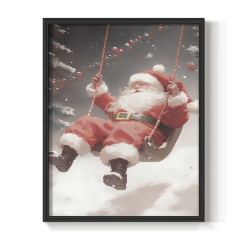 Art des Fêtes de Noël - Série 2 - CCLxxxxV, reproduction d'art encadrée - bois massif, H 30 po x l 24 po