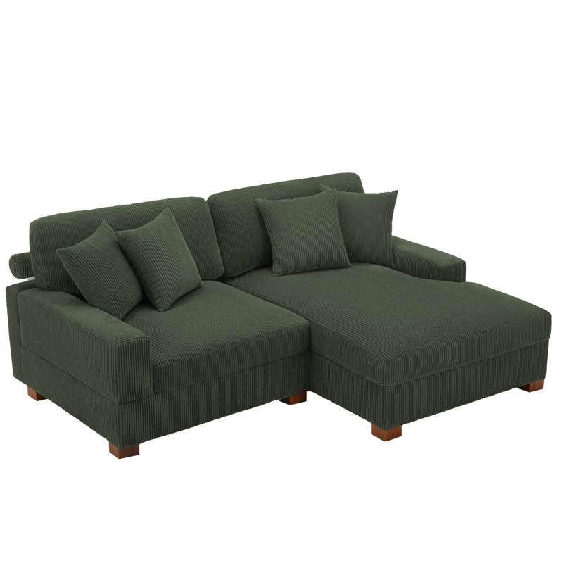 Milbrey 2-Piece Corduroy Sectional Sofa | Modern Design