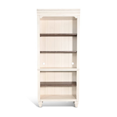  Grande bibliothèque ouverte blanche de H 76 po