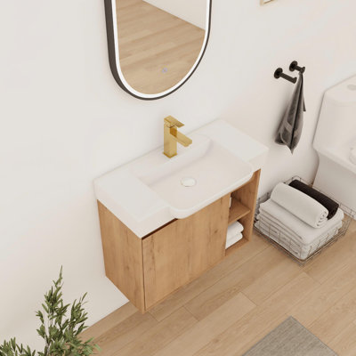 Meuble-lavabo simple 28 po avec comptoir en céramique 28 po
