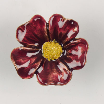 Red Daisy Drawer 65mm Knob