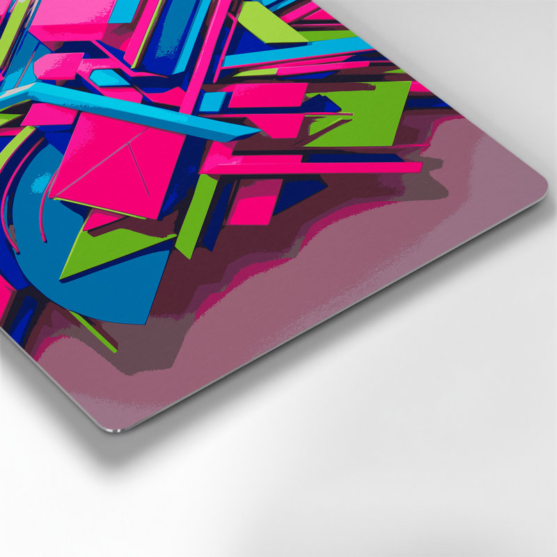 «Geometric Abstraction 81», art mural en métal vert, H 11 po x l 14 po