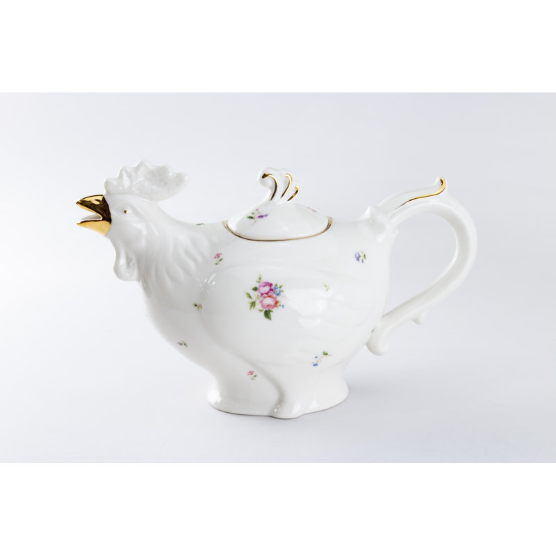 Coq 24 oz. Théière en porcelaine