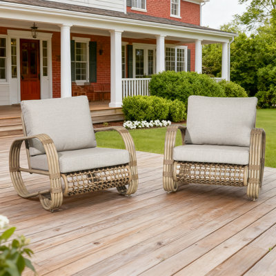 Chaise de patio en rotin espion avec coussins