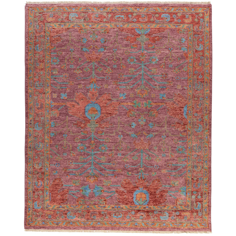 Rock My Classics Wool Oriental Area Rug in Blue/Pink/Red, Rectangle 9' x 12'