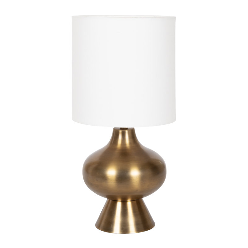 Modern Sculpted Bedside Table Lamp, Gold